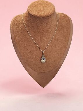 Nwt Nora Zuman Silver pink Teardrop Crystal Pendant Necklace - Women Jewelry